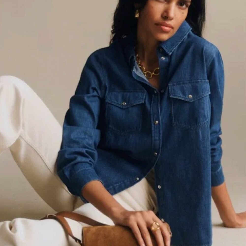 Sezane Alba Denim Shirt Size 36